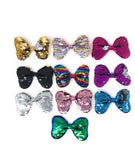 10 Pcs Reversible Sequin Bow Hair Clips, Hair Bow With Alligator Clips, Colorful Rainbow Sequins Hair Bow Girl Barrette Hair Accessories