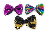 Reversible Sequin Mermaid Bow Hair Clips, Colorful Rainbow Sequins Hair Bow Kids Hair Accessories, Girls Barrette Clips, 1 Pc