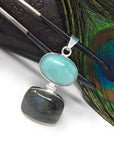 Labradorite Pendant, Larimar Pendant, Gemstone Pendant, Gemstone Jewelry, Sterling Silver Pendant, Bohemian Jewelry, Wholesale Pendant