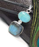 Labradorite Pendant, Larimar Pendant, Gemstone Pendant, Gemstone Jewelry, Sterling Silver Pendant, Bohemian Jewelry, Wholesale Pendant