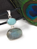 Labradorite Pendant, Larimar Pendant, Gemstone Pendant, Gemstone Jewelry, Sterling Silver Pendant, Bohemian Jewelry, Wholesale Pendant