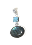 Labradorite Pendant, Larimar Pendant, Gemstone Pendant, Gemstone Jewelry, Sterling Silver Pendant, Bohemian Jewelry, Wholesale Pendant