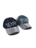 Rhinestone Baseball Cap, Distressed Denim Cap, Crystal Caps for Girls and Women, Sexy Caps