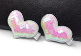 Girls Heart Hair Clips, Barrettes Sequins Clips for Toddlers, Birthday Gifts, Princess Girls Hair Clips, 1 Pair