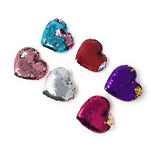 Reversible Sequin Heart Shape Hair Clips, Sequins Hair Bow Kids Hair Accessories, Valentines Clips for Girls, 1 Pc