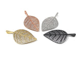 CZ Micro Pave Leaf Pendant, Jewelry Supplies, Jewelry Findings, CZ Pendant, Micro Pave Pendants, DIY Jewelry, 1 Pc