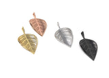 CZ Micro Pave Leaf Pendant, Jewelry Supplies, Jewelry Findings, CZ Pendant, Micro Pave Pendants, DIY Jewelry, 1 Pc