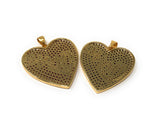 CZ Micro Pave Heart Pendant, Real Gold Plated Love Word Pendant, Jewelry Supplies, Jewelry Findings, Micro Pave Pendants, DIY Jewelry, 1 Pc