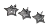CZ Micro Pave Star Pendant, Gun Metal Plated Star Pendant, Jewelry Supplies, Jewelry Findings, Micro Pave Pendants, DIY Jewelry, 1 Pc
