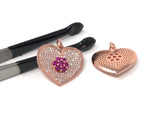 CZ Micro Pave Heart Charms, Jewelry Supplies for DIY Jewelry, Love Charms, CZ Charms in Gold Plated/Silver Plated/Rose Gold/Gun metal