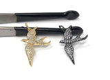 CZ Micro Pave Bird Charms, Jewelry Supplies for DIY Jewelry Making, Flying Bird Animal Charms, CZ Charms, 1 Pc