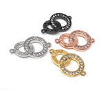 CZ Micro Pave Ring Connector, CZ Charm Connector, Jewelry Making Supplies, Bracelet Connector, Jewelry Findings for DIY Jewelry Making, 1 Pc