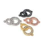 CZ Micro Pave Ring Connector, CZ Charm Connector, Jewelry Making Supplies, Bracelet Connector, Jewelry Findings for DIY Jewelry Making, 1 Pc