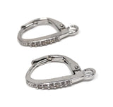 CZ Micro Pave Leverback Ear Wires, Pave Ear Wires, Leverback Earring Findings, Jewelry Supplies, Jewelry Findings for DIY Jewelry, 1 Pair