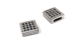 CZ Micro Pave Square Beads, Pave Beads, Spacer Beads, CZ Bulk Beads, Pave Spacer Beads, Jewelry Findings for DIY Jewelry Making, 1 Pc