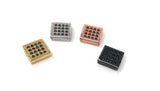 CZ Micro Pave Square Beads, Pave Beads, Spacer Beads, CZ Bulk Beads, Pave Spacer Beads, Jewelry Findings for DIY Jewelry Making, 1 Pc