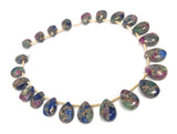 Mohave Multi Gemstone Copper Turquoise Beads - Tourmaline - Lapis Lazuli , Gemstone Beads, Healing Crystal Beads, Jewelry Supplies, 23 Pcs