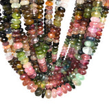 Watermelon Color Tourmaline Gemstone Beads, Wholesale Bulk Beads, Jewelry Supplies for DIY Jewelry Making, 13" Strand