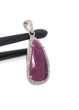 Natural Ruby Diamond Pendant, Sterling Silver Gemstone Pendant, Spiritual Healing Crystal Jewelry, July Birthstone Gifts, Chakra Jewelry