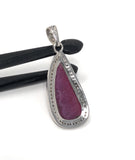 Natural Ruby Diamond Pendant, Sterling Silver Gemstone Pendant, Spiritual Healing Crystal Jewelry, July Birthstone Gifts, Chakra Jewelry