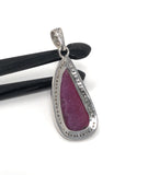 Natural Ruby Diamond Pendant, Sterling Silver Gemstone Pendant, Spiritual Healing Crystal Jewelry, July Birthstone Gifts, Chakra Jewelry