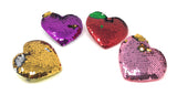 Reversible Sequin Heart Shape Hair Clips, Sequins Hair Bow Kids Hair Accessories, Valentines Clips for Girls, 1 Pc