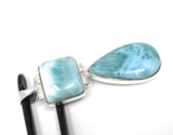 Larimar Pendant, Natural Gemstone Jewelry, Sterling Silver Pendant, Wholesale DIY Jewelry Making Supplies, Gifts for Her, 65mm X 19mm