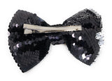 Reversible Sequin Mermaid Bow Hair Clips, Black Sequins Hair Bow Kids Hair Accessories, Girls Barrette Clips, Gifts for Girls, 1 Pc