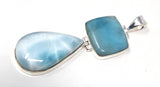 Larimar Pendant, Natural Gemstone Bohemian Jewelry, Sterling Silver Pendant, Wholesale DIY Jewelry Making Supplies, 73mm X 22.25mm