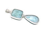 Larimar Pendant, Natural Gemstone Jewelry, Sterling Silver Pendant, Wholesale Jewelry Supplies, Bohemian Jewelry, Gifts for Her, 76mm x 27mm