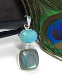 Labradorite Pendant, Larimar Pendant, Gemstone Pendant, Gemstone Jewelry, Sterling Silver Pendant, Bohemian Jewelry, Wholesale Pendant