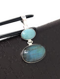 Labradorite Pendant, Larimar Pendant, Gemstone Pendant, Gemstone Jewelry, Sterling Silver Pendant, Bohemian Jewelry, Wholesale Pendant