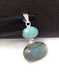 Labradorite Pendant, Larimar Pendant, Gemstone Pendant, Gemstone Jewelry, Sterling Silver Pendant, Bohemian Jewelry, Wholesale Pendant
