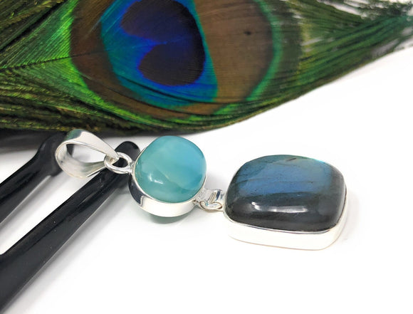 Labradorite Pendant, Larimar Pendant, Gemstone Pendant, Gemstone Jewelry, Sterling Silver Pendant, Bohemian Jewelry, Wholesale Pendant