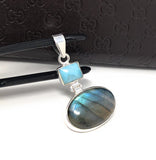 Labradorite Pendant, Larimar Pendant, Gemstone Pendant, Gemstone Jewelry, Sterling Silver Pendant, Bohemian Jewelry, Wholesale Pendant
