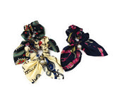 Set of 3 Bow Hair Scrunchies for Women, Ponytail Holder Hair Tie fir Girls, Printed Scarf Scrunchies, Gifts for Girls