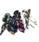 Set of 3 Bow Hair Scrunchies for Women, Ponytail Holder Hair Tie fir Girls, Printed Scarf Scrunchies, Gifts for Girls