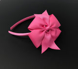 Hair Bow Headband for Girls, Hair Accessories for Kids, Satin Lined Hard Hair bow Hairband, Birthday Gift and Party Favors, 1 Pc