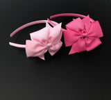 Hair Bow Headband for Girls, Hair Accessories for Kids, Satin Lined Hard Hair bow Hairband, Birthday Gift and Party Favors, 1 Pc