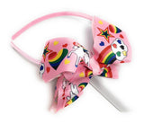 Hair Bow Headband for Girls, Large Pink Unicorn Headband, Hair Accessories for Kids, Birthday Gift and Party Favors, 1 Pc