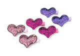 Girls Heart Hair Clips, Barrettes Sequins Clips for Toddlers, Birthday Gifts, Princess Girls Hair Clips, 1 Pair