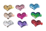 Girls Heart Hair Clips, Barrettes Sequins Clips for Toddlers, Birthday Gifts, Princess Girls Hair Clips, 1 Pair