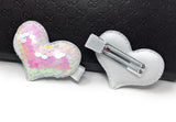 Girls Heart Hair Clips, Barrettes Sequins Clips for Toddlers, Birthday Gifts, Princess Girls Hair Clips, 1 Pair