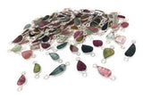 9Pcs/10 Pcs Tourmaline Connectors, Carved Leaf Sterling Silver Tourmaline Gemstone Connectors, Wholesale Jewelry Findings for Jewelry Making