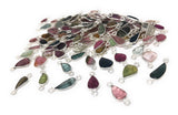 9Pcs/10 Pcs Tourmaline Connectors, Carved Leaf Sterling Silver Tourmaline Gemstone Connectors, Wholesale Jewelry Findings for Jewelry Making