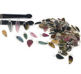 10 Pcs/ 12 Pcs Tourmaline Charms, Sterling Silver Gemstone Charms, Carved Leaf Tourmaline Charms, Wholesale Jewelry Findings, Jewelry Making