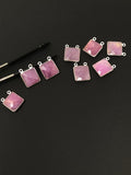 Natural Sapphire Gemstone Connectors, Silver Jewelry Supplies, Bulk Wholesale Connectors, 14.5x11.25mm, 7 Pcs