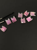 Natural Sapphire Gemstone Connectors, Silver Jewelry Supplies, Bulk Wholesale Connectors, 14.5x11.25mm, 7 Pcs