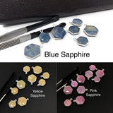 Natural Multi Sapphire Gemstone Charms, Silver Jewelry Supplies, Bulk Wholesale Charms, Yellow Sapphire Blue Sapphire Pink Sapphire , 11 Pcs