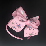 Hair Bow Headband for Girls, Large Pink Unicorn Headband, Hair Accessories for Kids, Birthday Gift and Party Favors, 1 Pc